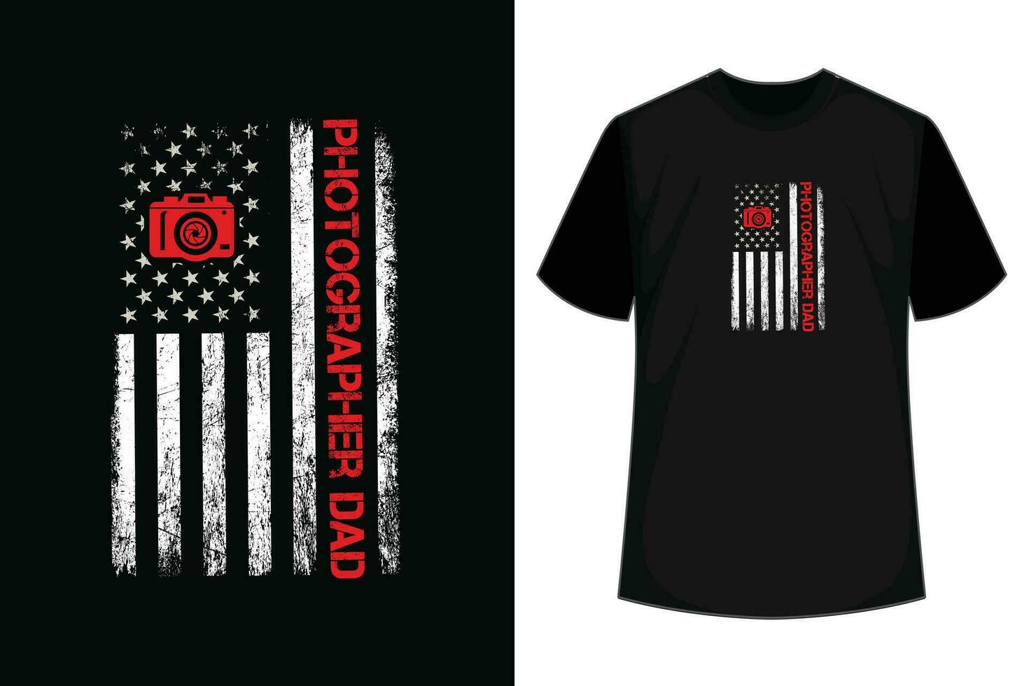 Mannen verontrust Verenigde Staten van Amerika vlag fotograaf vader patriottisch vader dag t-shirt vector