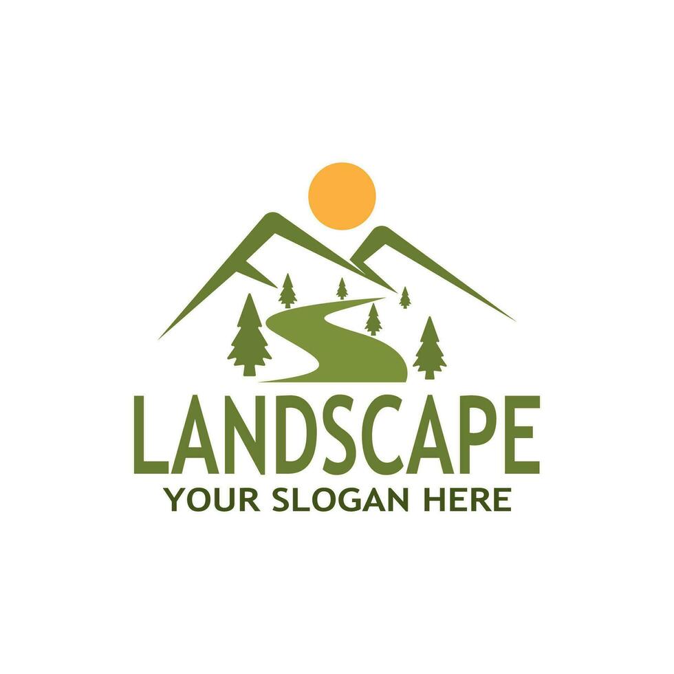 gemakkelijk natuur landschap logo vector illustratie