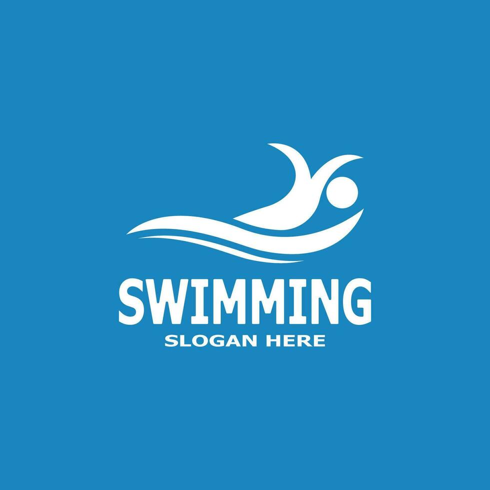 zwemmen mensen logo vector sjabloon illustratie
