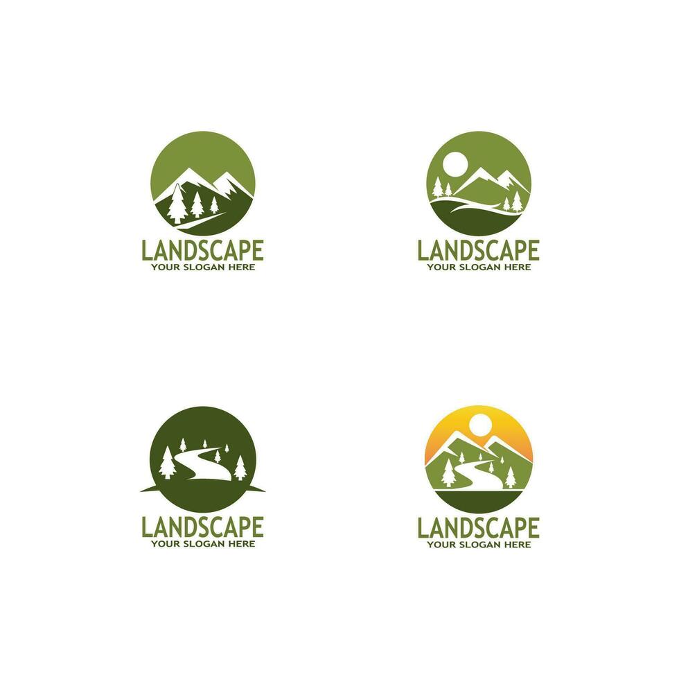 gemakkelijk natuur landschap logo vector illustratie