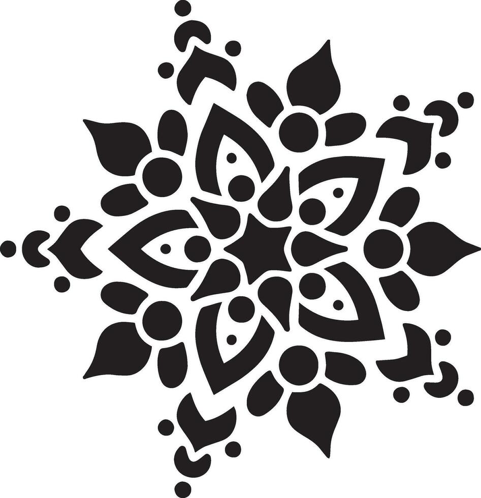 mandala stencil illustratie, afdrukbare ontwerp, zwart en wit sjabloon vector