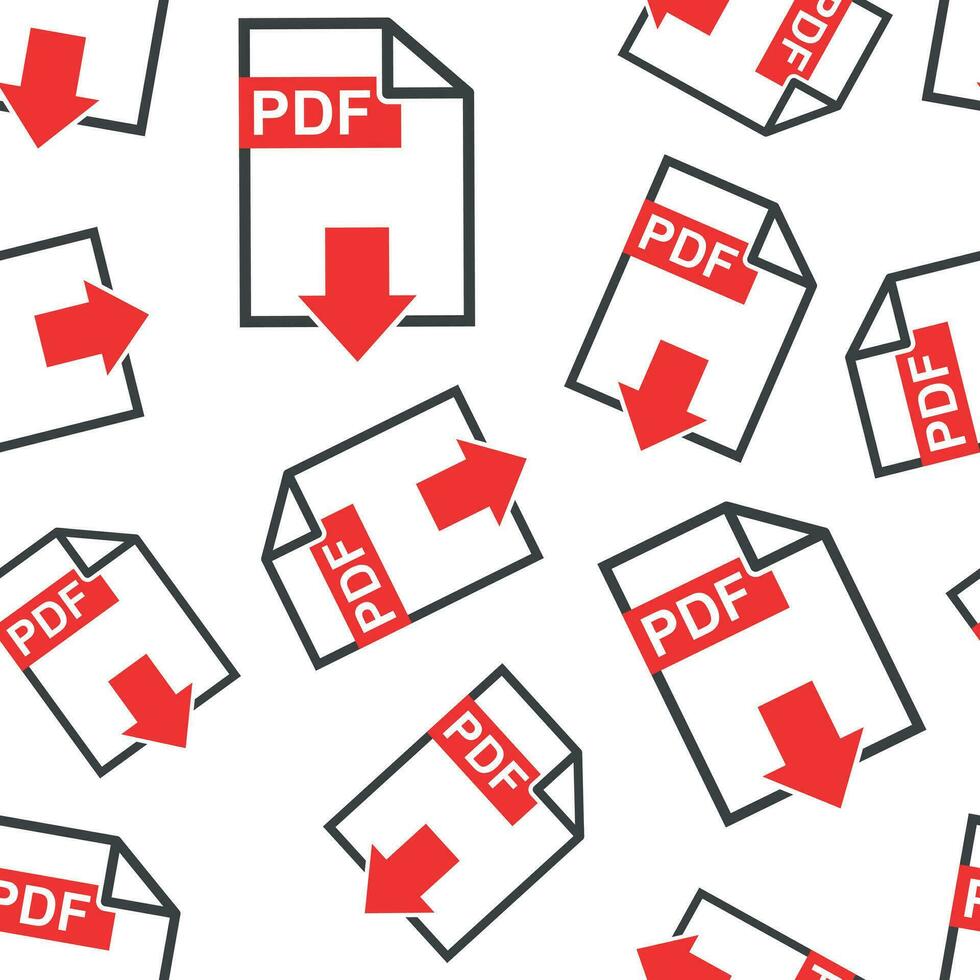 pdf downloaden naadloos patroon achtergrond. bedrijf vlak vector illustratie. pdf formaat bord teken symbool patroon.