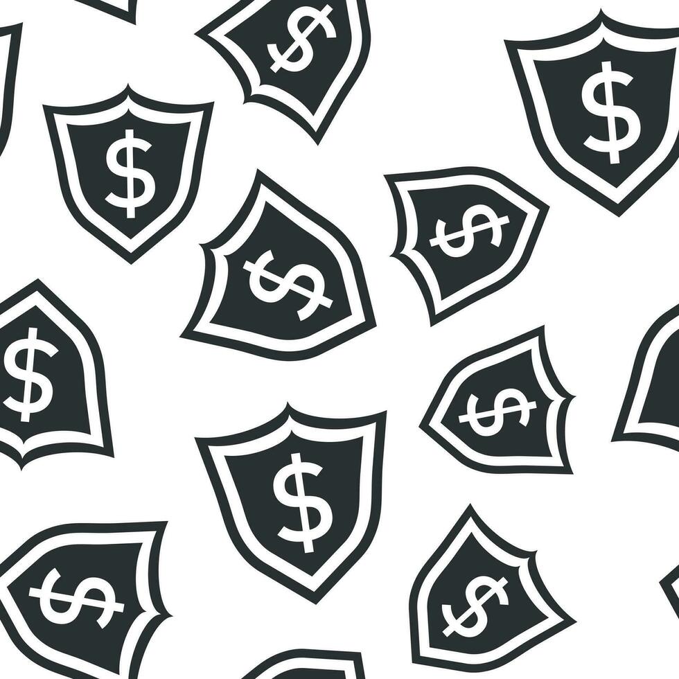 vector schild met geld naadloos patroon achtergrond icoon. bedrijf vlak vector illustratie. dollar teken symbool patroon.