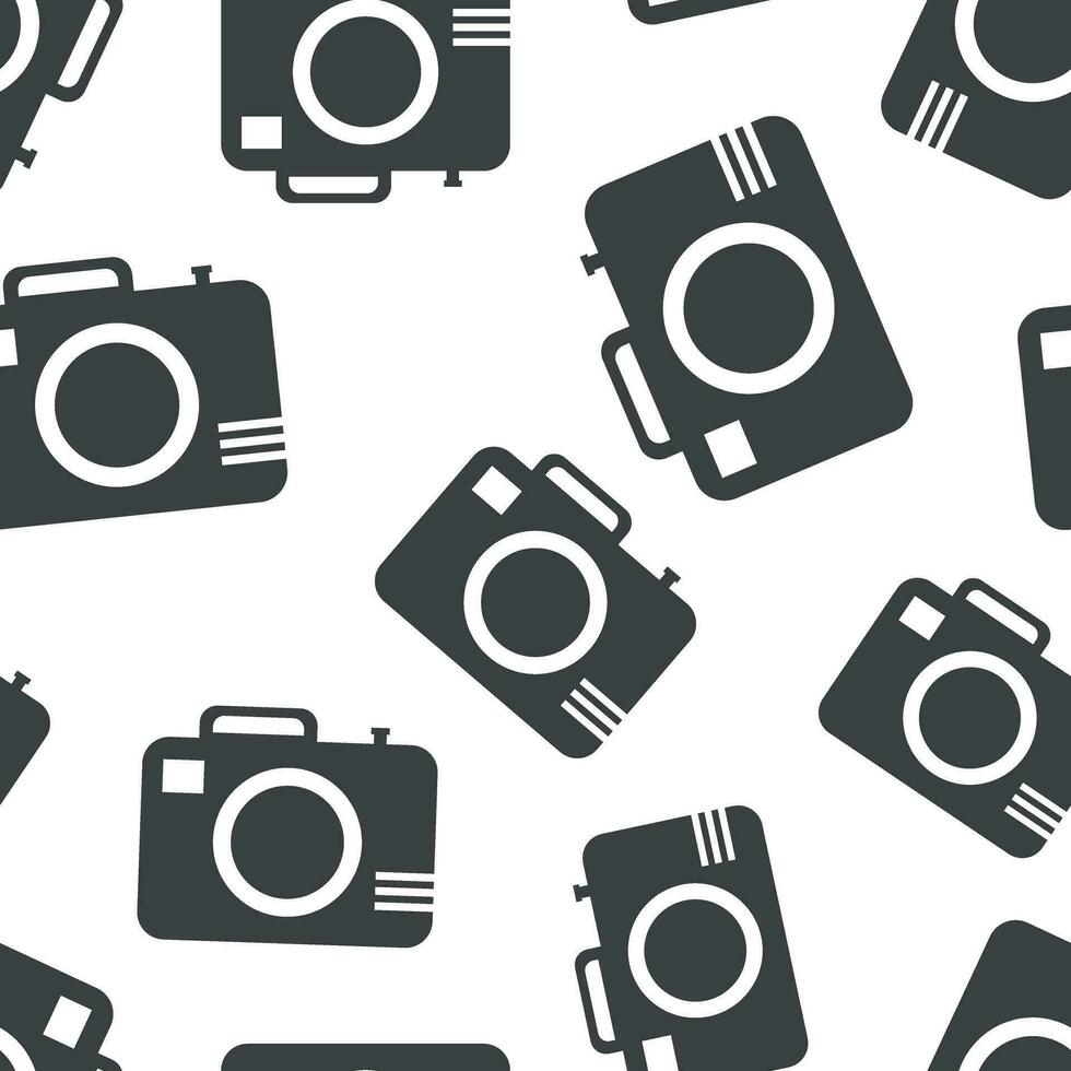 camera icoon naadloos patroon achtergrond. bedrijf vlak vector illustratie. fotografie teken symbool patroon.