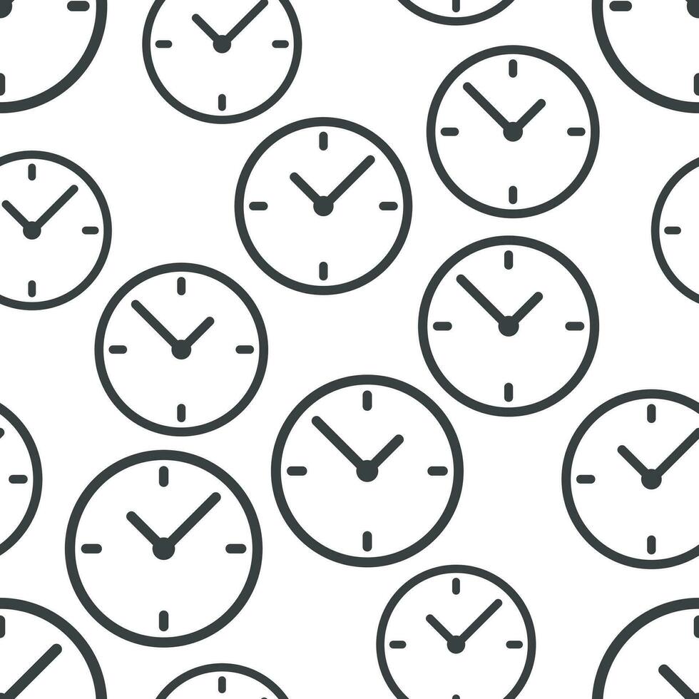alarm klok naadloos patroon achtergrond icoon. bedrijf vlak vector illustratie. klok tijd teken symbool patroon.