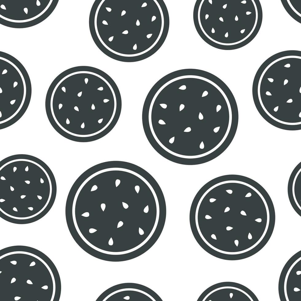 watermeloen naadloos patroon achtergrond icoon. bedrijf vlak vector illustratie. sappig rijp watermeloen fruit teken symbool patroon.