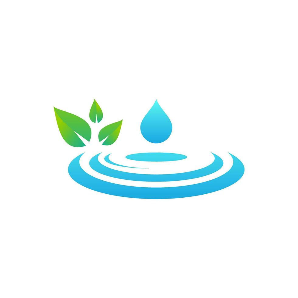 water laten vallen logo ontwerp inspiratie, water laten vallen logo met blad. water laten vallen logo gemakkelijk vector