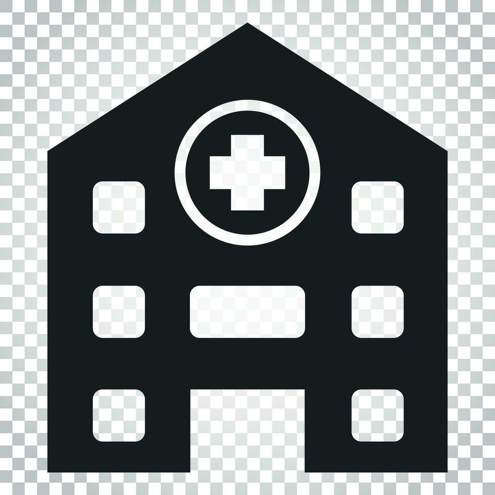 ziekenhuis gebouw vector icoon. ziekenboeg medisch kliniek teken illustratie. bedrijf concept gemakkelijk vlak pictogram Aan geïsoleerd achtergrond.