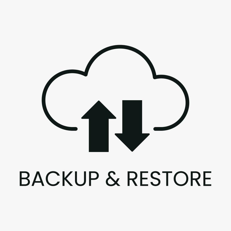 vector icoon backup en herstellen wolk