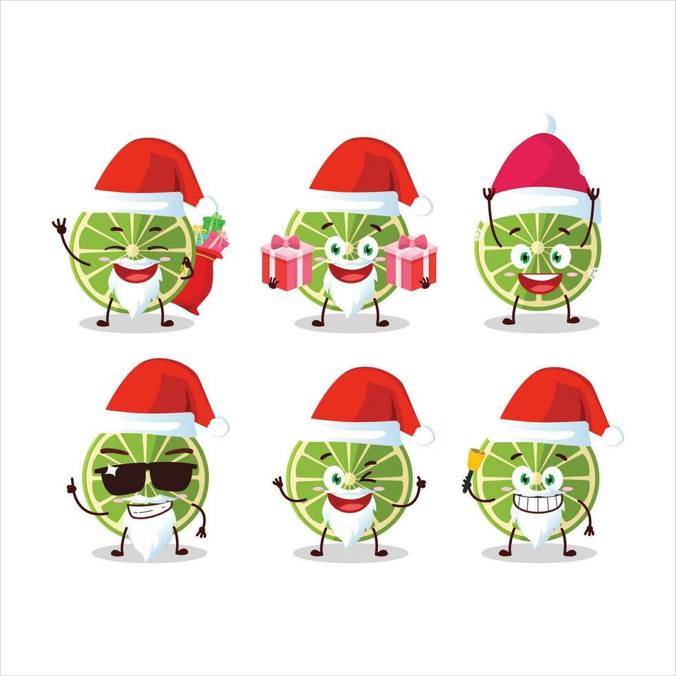 de kerstman claus emoticons met citroen tekenfilm karakter vector