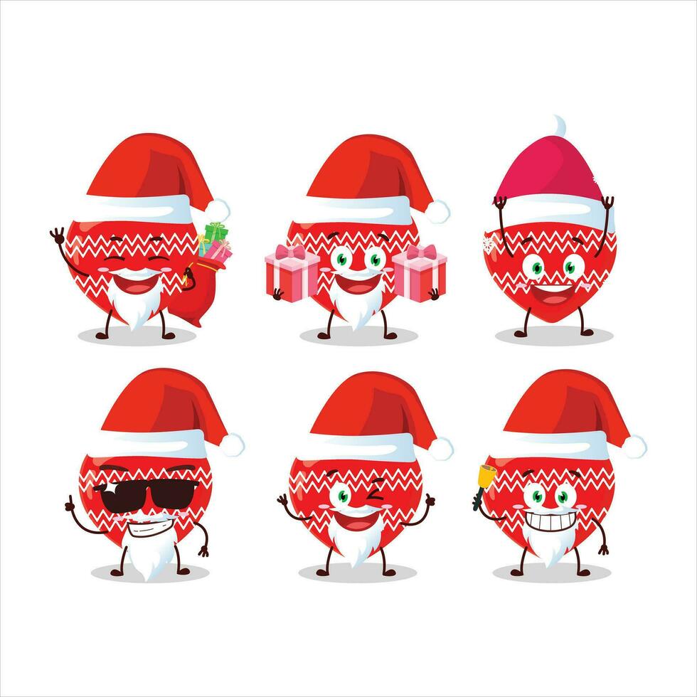 de kerstman claus emoticons met liefde rood Kerstmis tekenfilm karakter vector