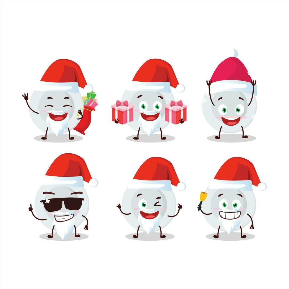 de kerstman claus emoticons met nieuw wit bord tekenfilm karakter vector