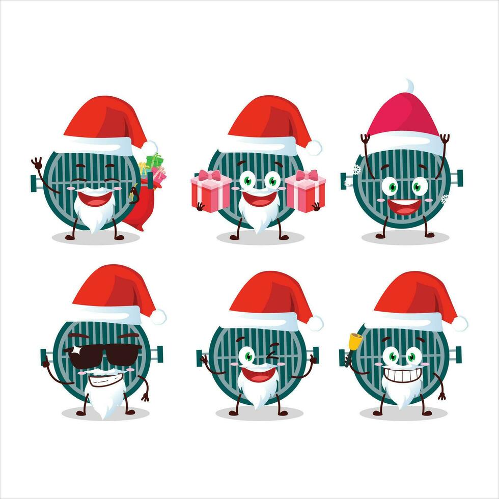 de kerstman claus emoticons met rooster tekenfilm karakter vector