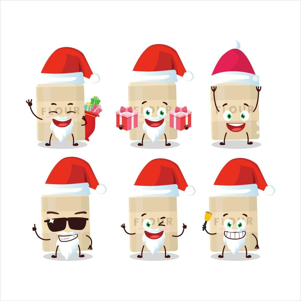 de kerstman claus emoticons met wit meel tekenfilm karakter vector