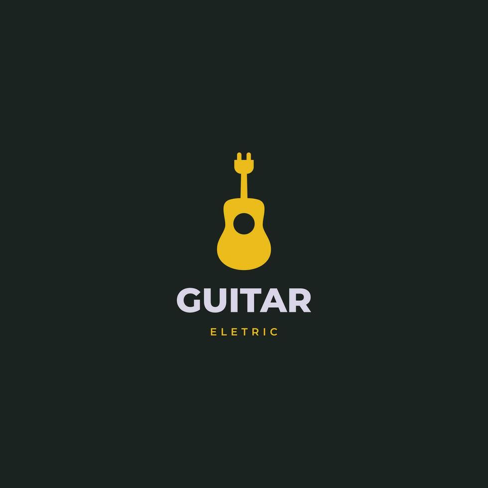elektrisch gitaar logo ontwerp creatief concept vector