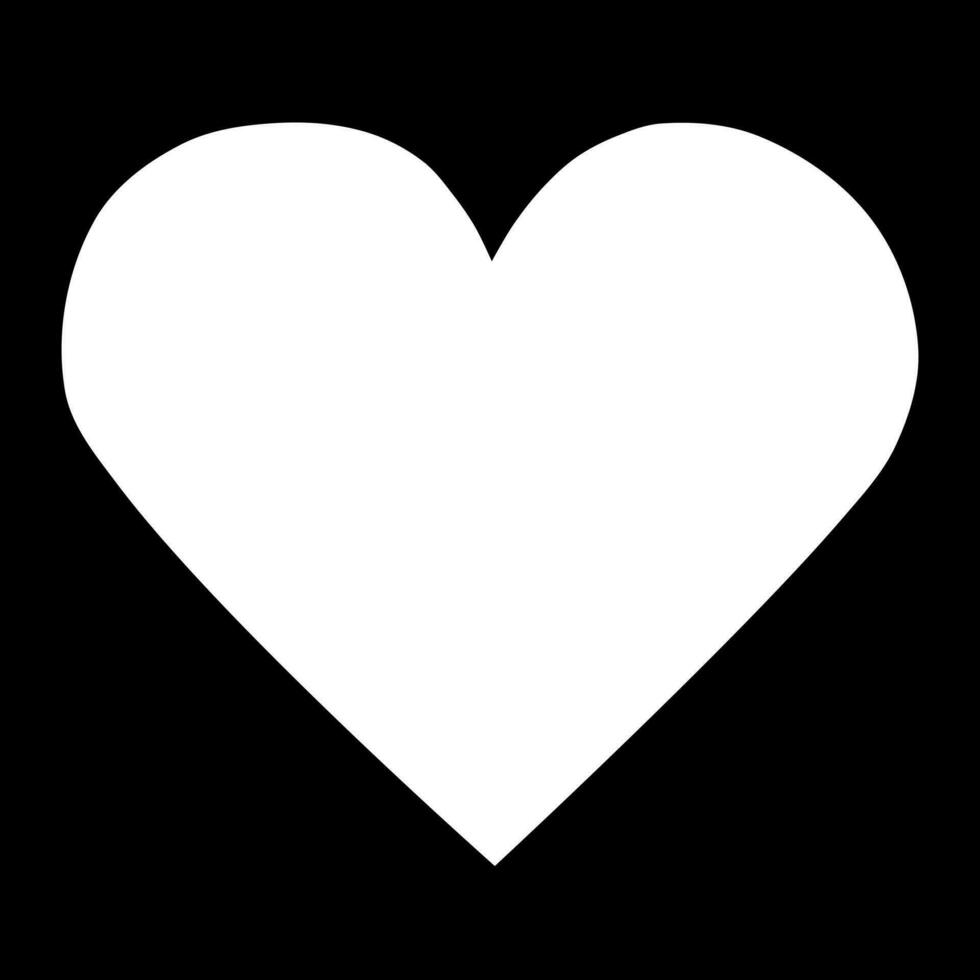 vlak ontwerp wit hart Aan zwart achtergrond vector