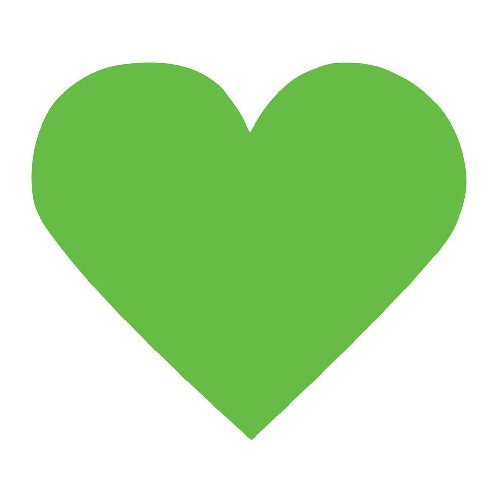 groen hart Aan een wit achtergrond vector