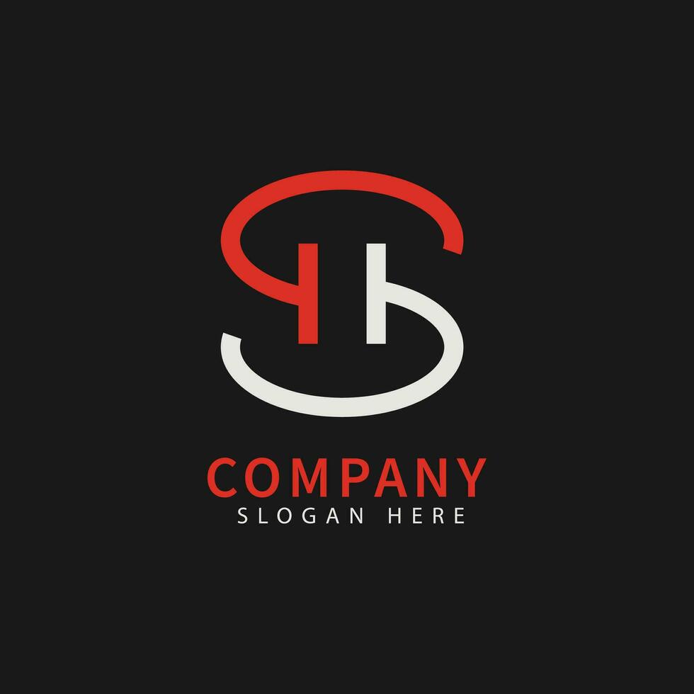 brief s h logo icoon sjabloon ontwerp vector illustratie