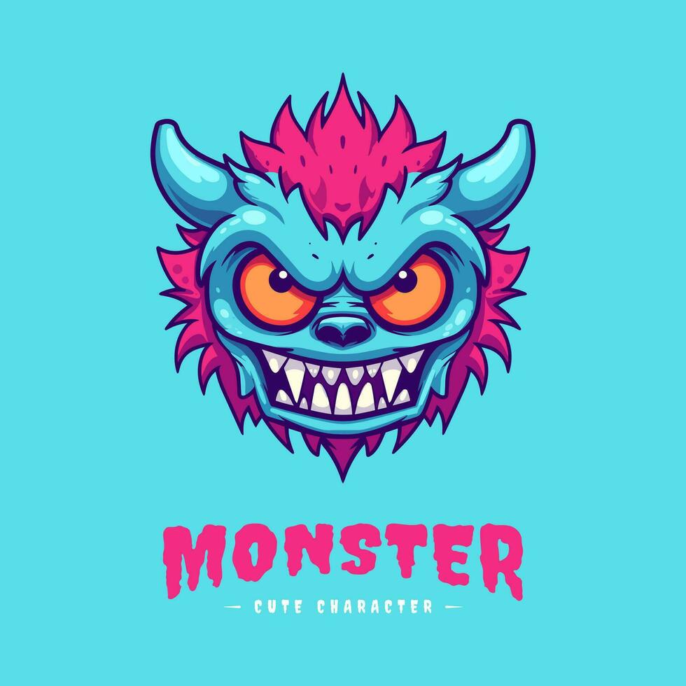 schattig en lief kawaii monster illustratie, zeker naar brengen een glimlach naar van iemand gezicht vector