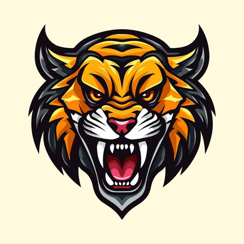 tijger hand- getrokken logo ontwerp illustratie vector