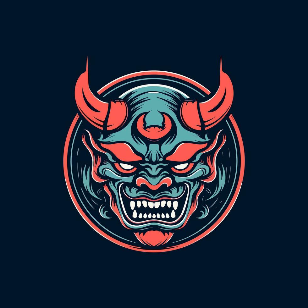 oni hannya masker illustratie een boeiend mengsel van traditioneel en krachtig, symboliseert sterkte en passie. perfect voor stoutmoedig branding en ontwerpen vector