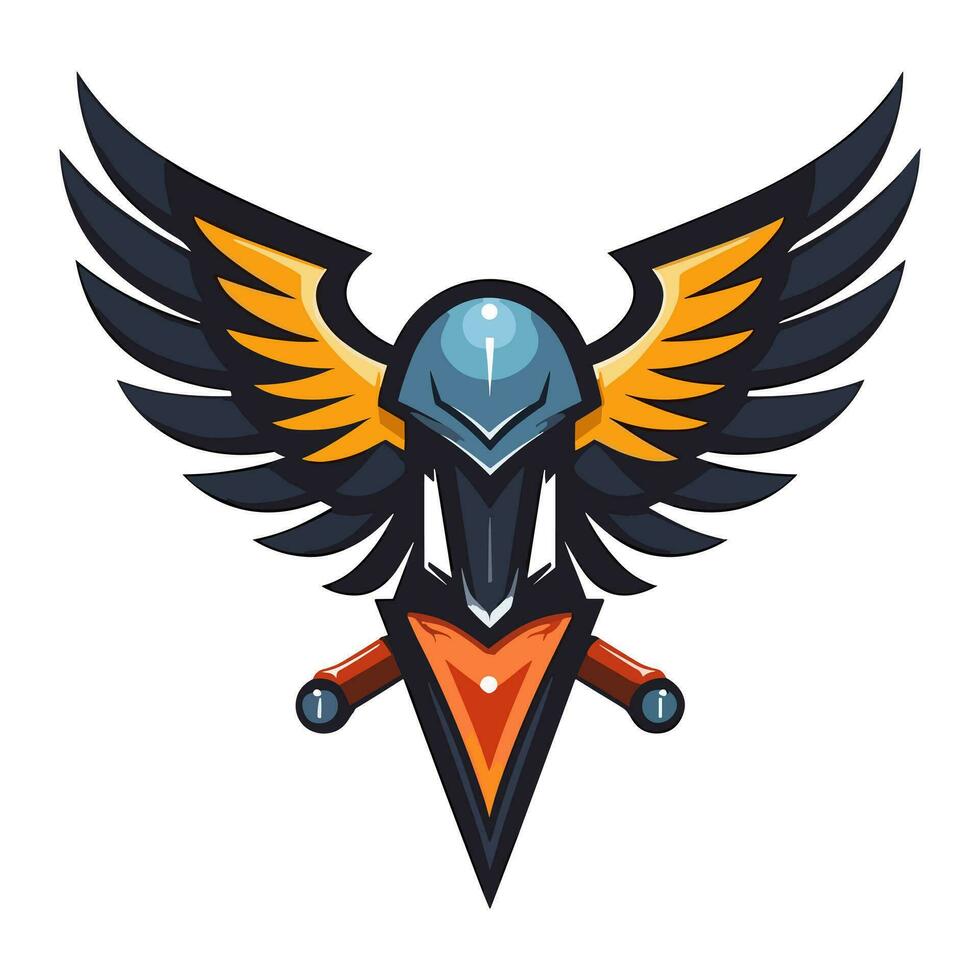 zwaard Vleugels logo symbolen vector klem kunst illustratie