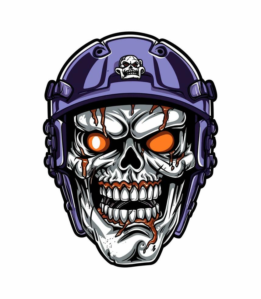 schedel zombie vervelend helm vector klem kunst illustratie