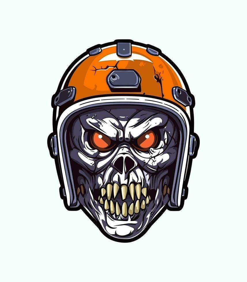 schedel zombie vervelend helm vector klem kunst illustratie