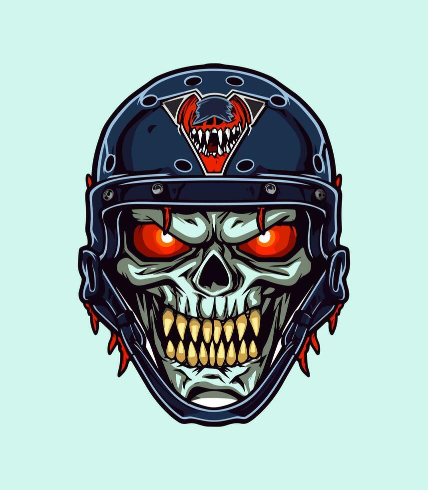 schedel zombie vervelend helm vector klem kunst illustratie