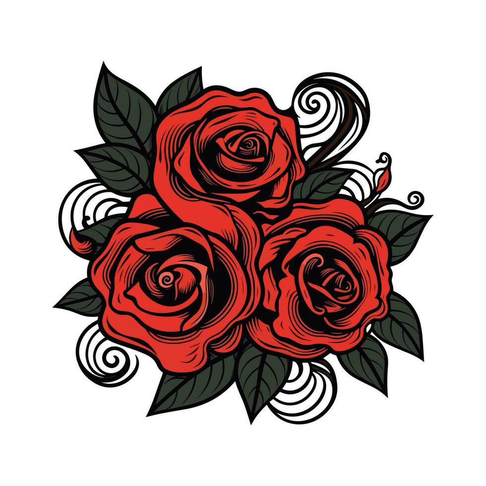 romantisch rozen bloem vector logo klem kunst illustratie