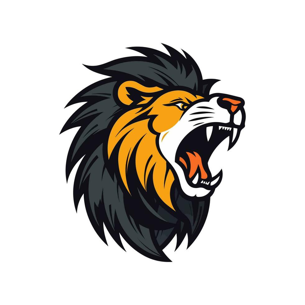 gehuil leeuw logo vector klem kunst illustratie