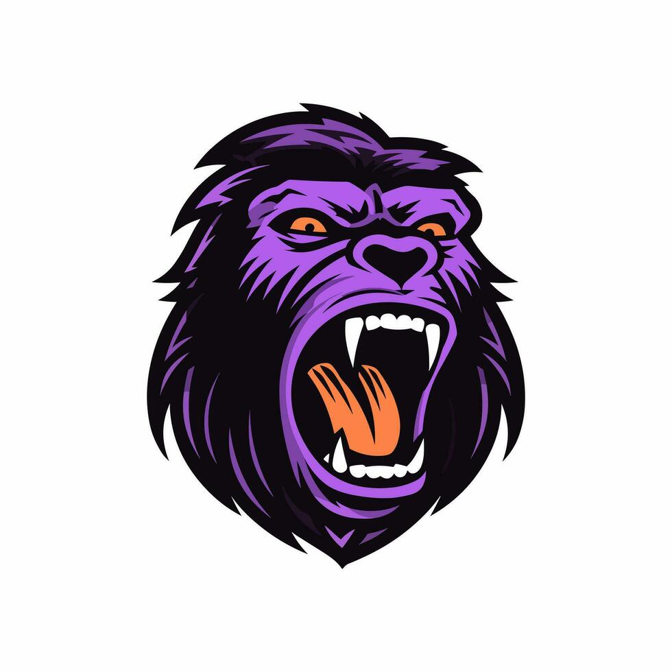 gehuil gorilla logo vector klem kunst illustratie