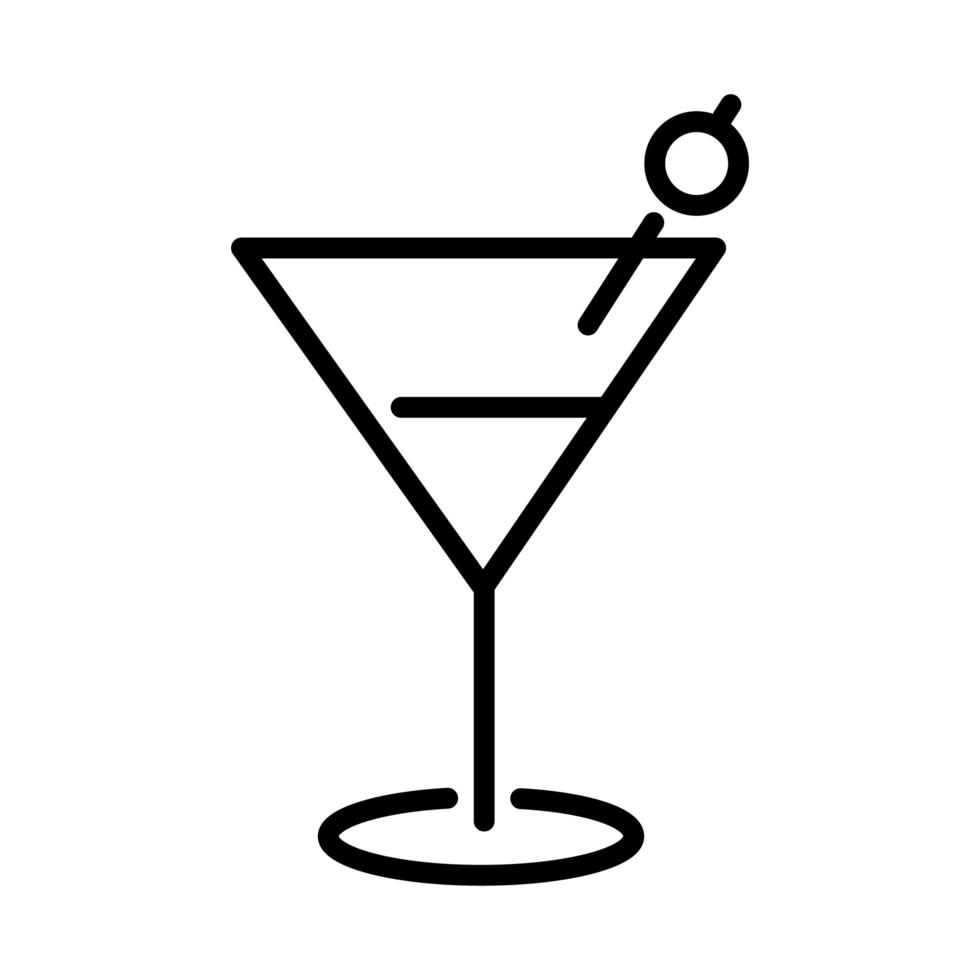 vers cocktaildrankje lijnstijlicoon vector