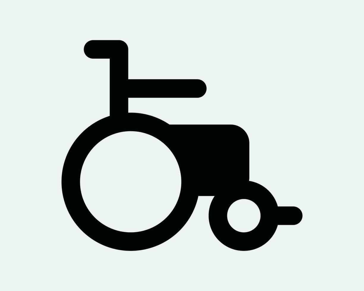 rolstoel icoon gehandicapt uitschakelen onbekwaamheid wiel stoel medisch handicap steun ziekenhuis zorg zwart wit grafisch clip art artwork symbool teken vector eps