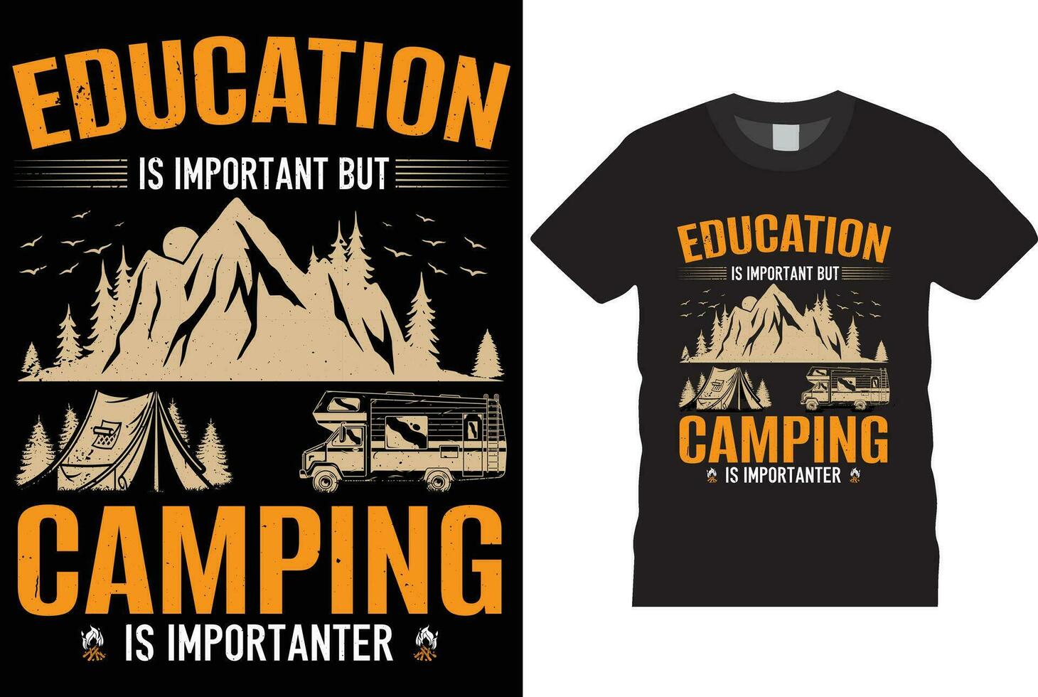 camping t-shirt ontwerp vector grafisch illustratie