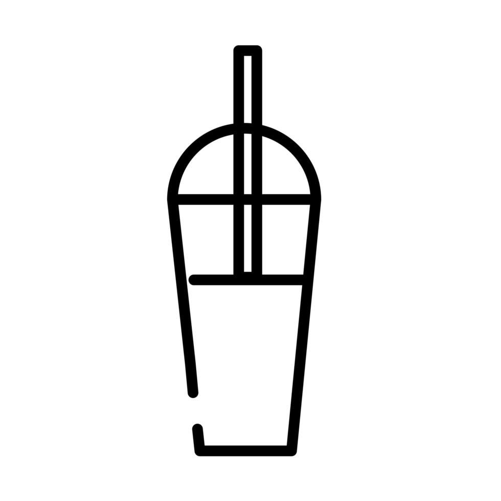 milkshake drankje lijn stijlicoon vector