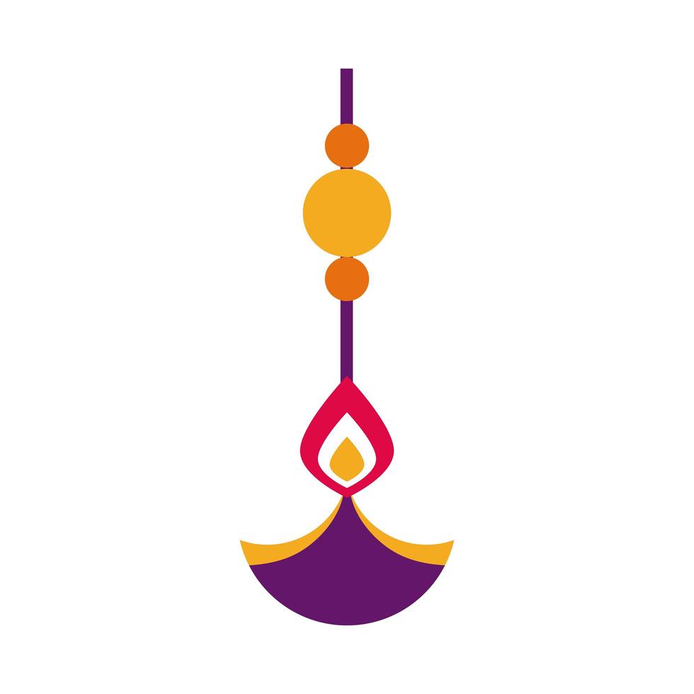 diwali hindoe decoratie hangend plat stijlicoon vector