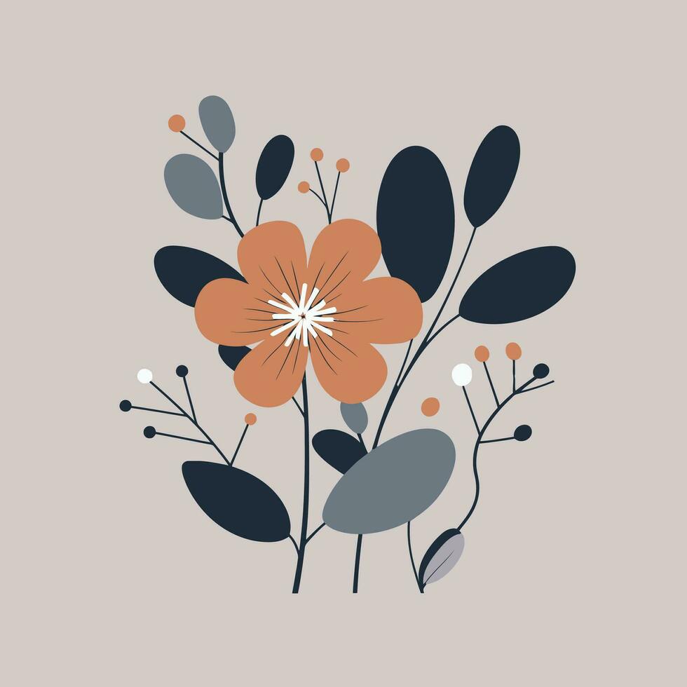 bloem illustraties met dun stam vector