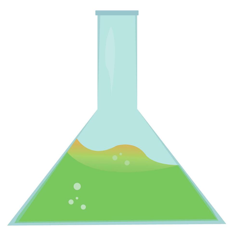 chemisch fles test buis icoon. chemie glas fles beker met chemisch vloeistof. laboratorium test houder toverdrank icoon inrichting micropipet. laboratorium glaswerk druppelaar flacon en ampul wetenschap uitrusting vector