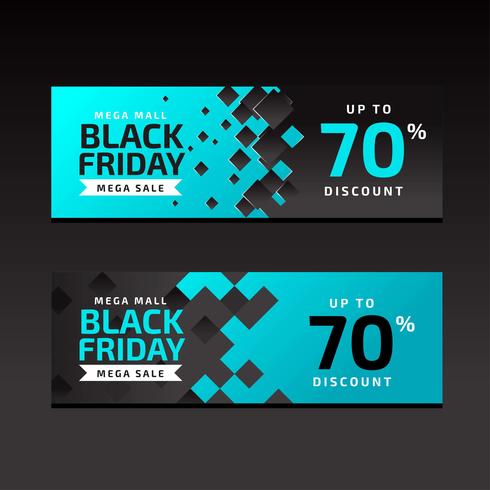 Black Friday-verkoopbanners Blauwe Malplaatje vector