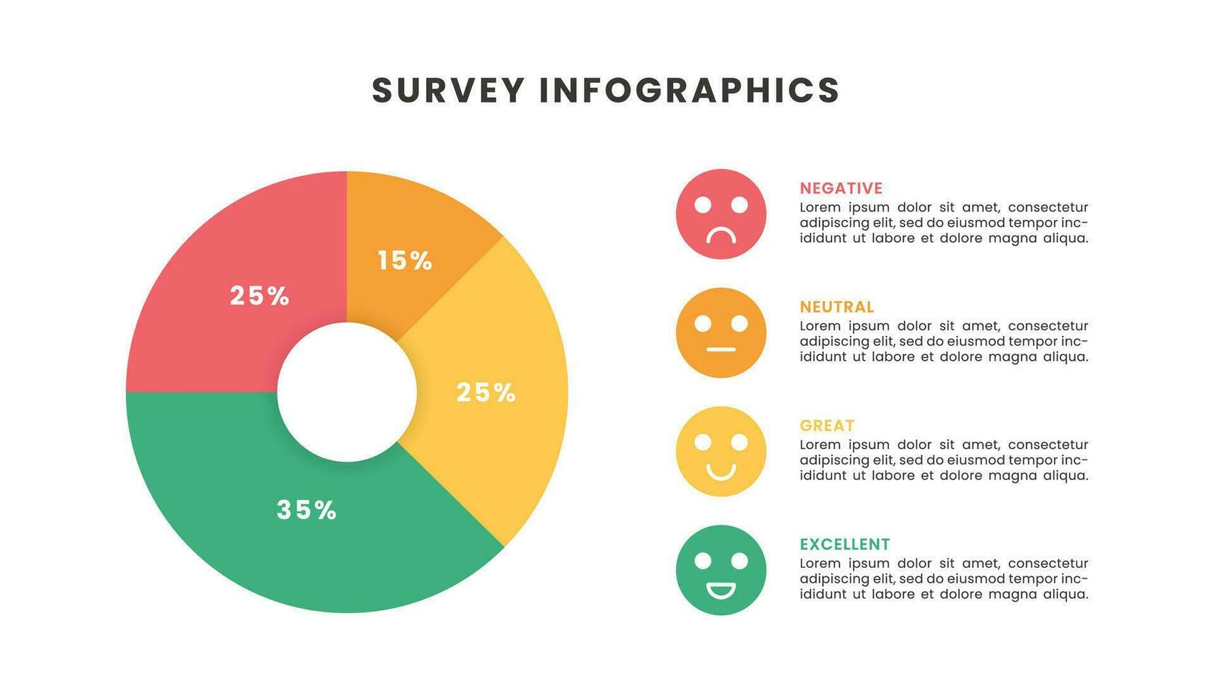 cirkel percentage enquête terugkoppeling infographic sjabloon ontwerp vector