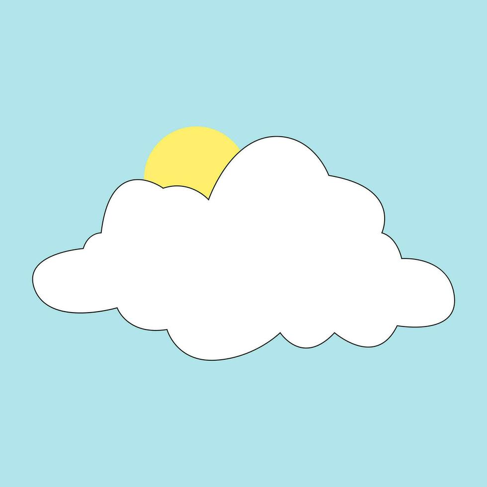 wolk, zon. zijn bewolkt in de lucht vector