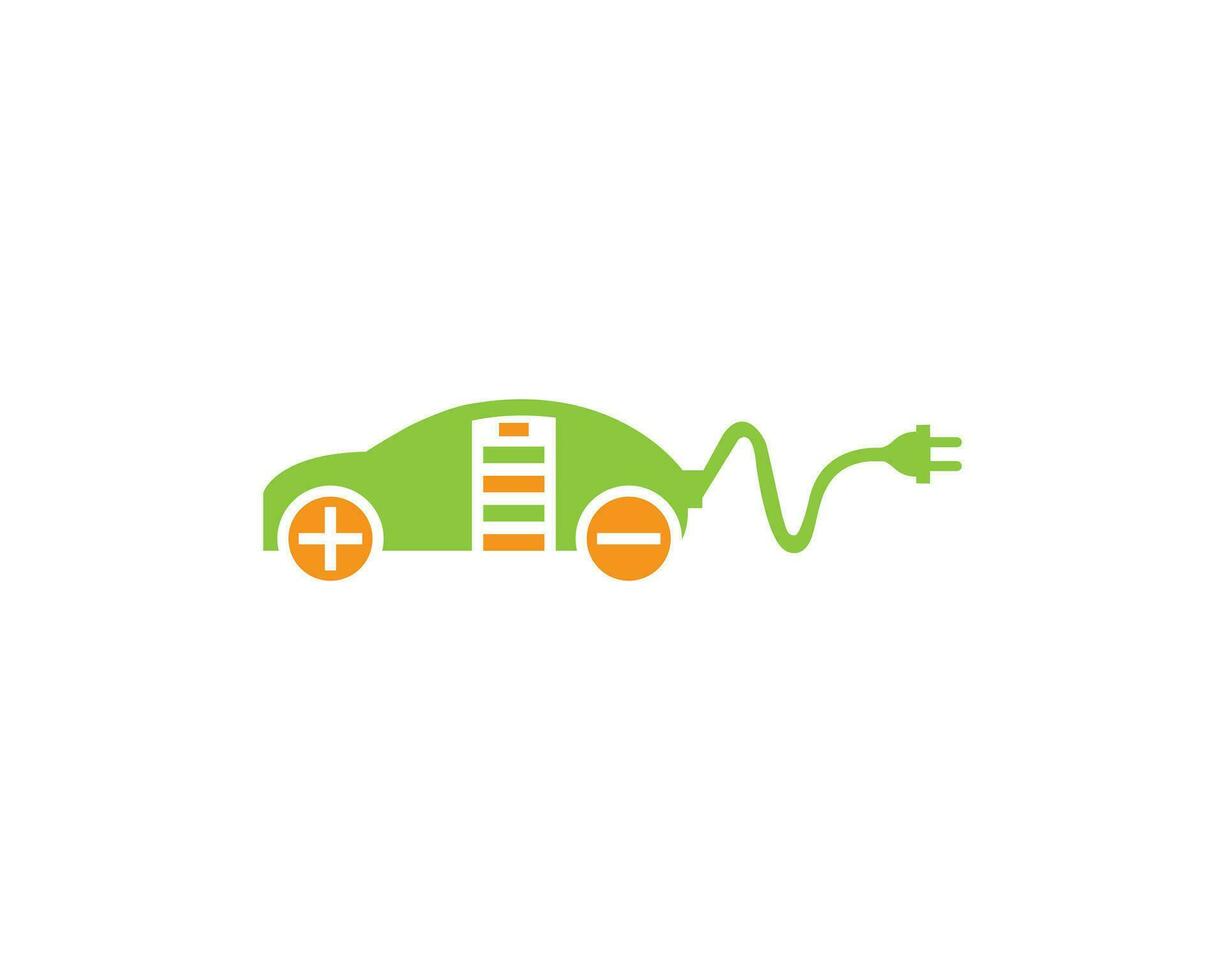 voertuigen opladen logo ontwerp met opladen punt symbool vector grafisch sjabloon.