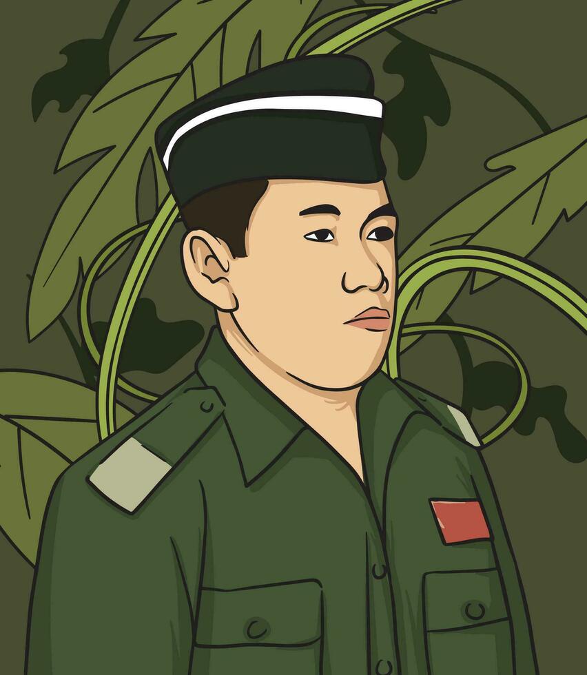 siswondo parman held portret illustratie. gelukkig Indonesisch nationaal heroes dag vector
