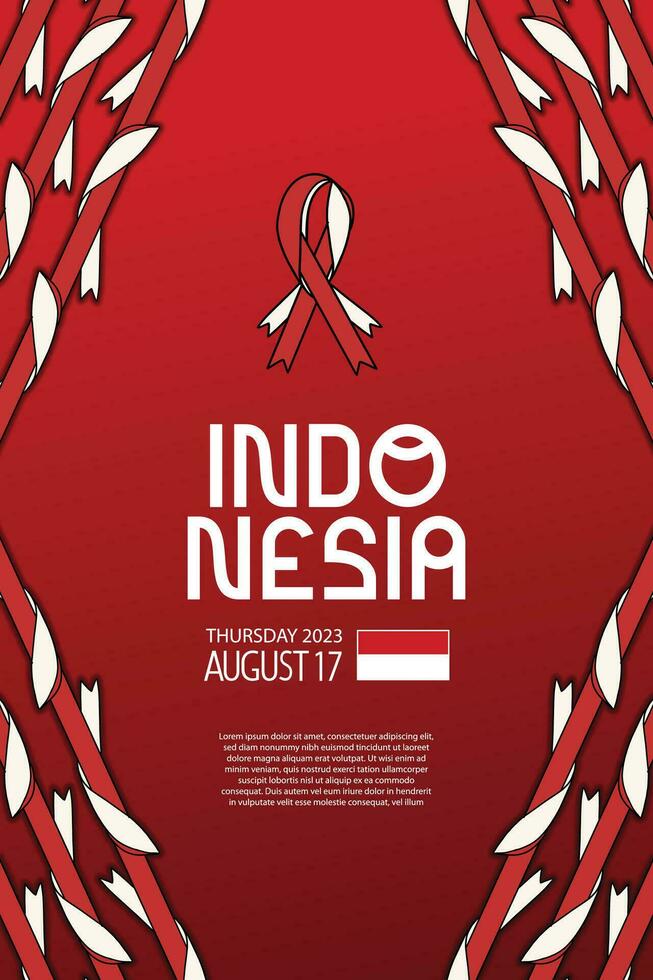 Indonesisch rood wit poster achtergrond illustratie vector