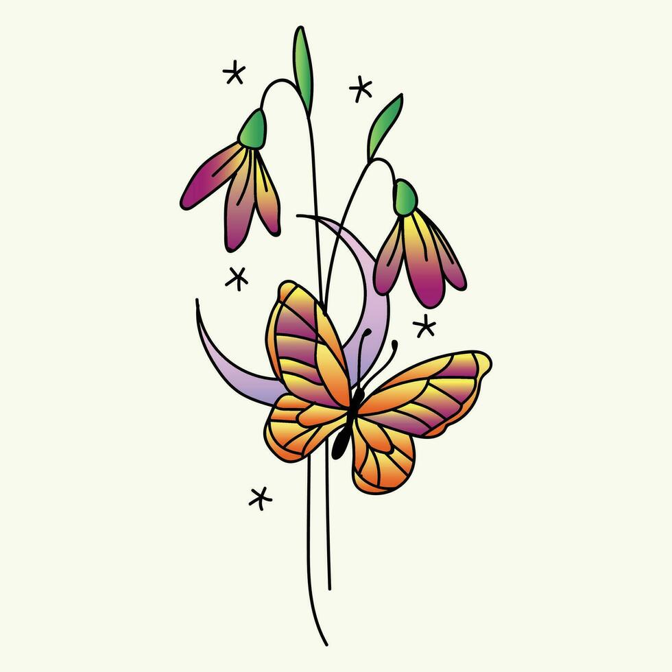 mooi realistisch hand getekend artistiek bloemen wijnoogst boeket samenstelling decoratief schetsen vector