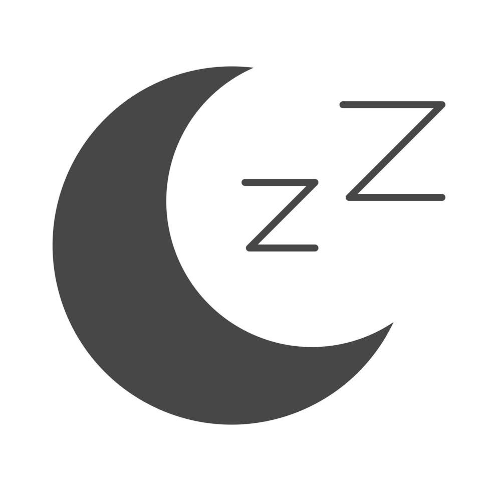 slapeloosheid halve maan nacht slapen concept silhouet pictogramstijl vector