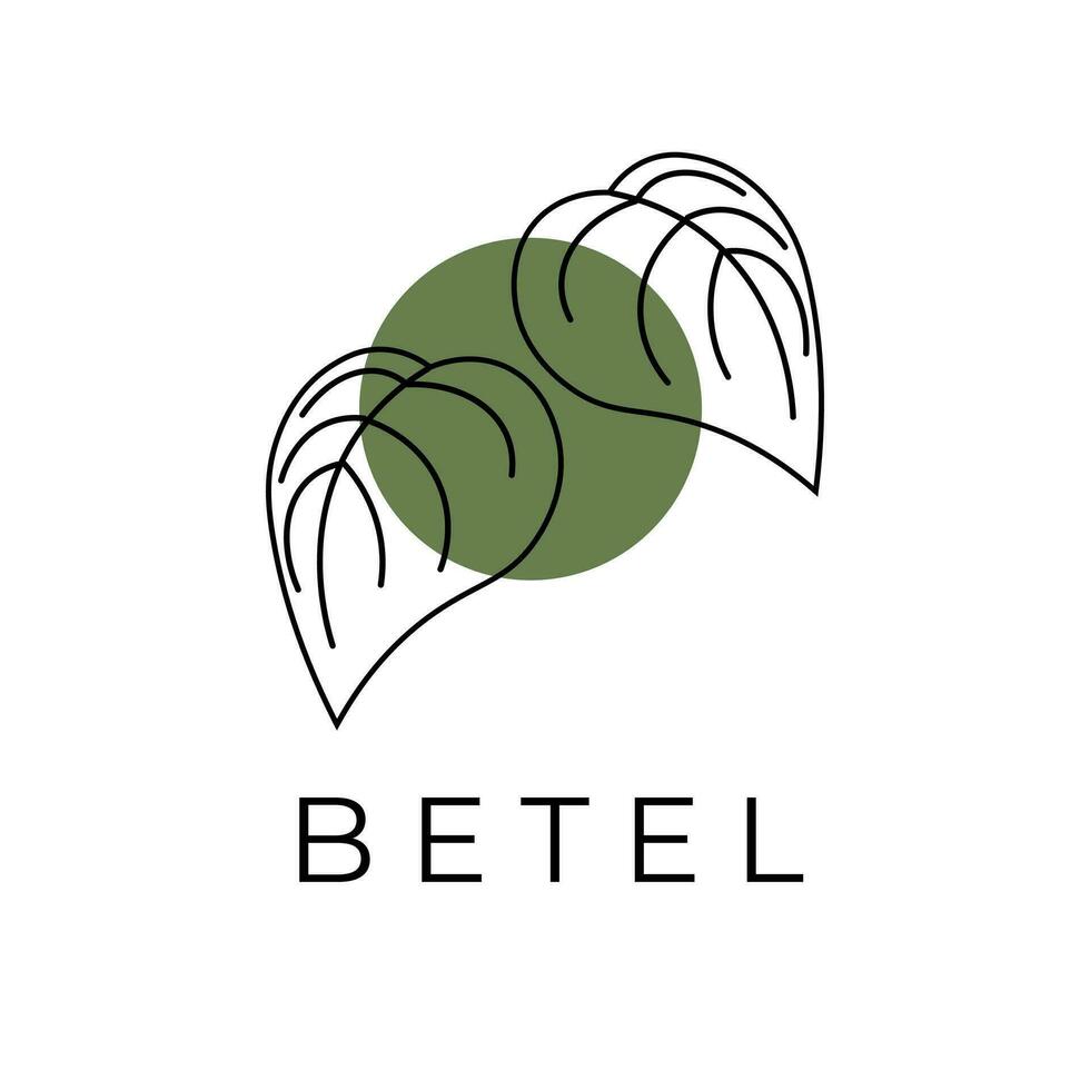 betel blad lijn kunst vector illustratie logo