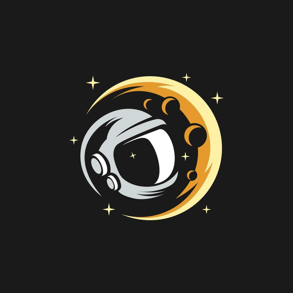 vector astronaut hoofd logo ontwerp illustratie