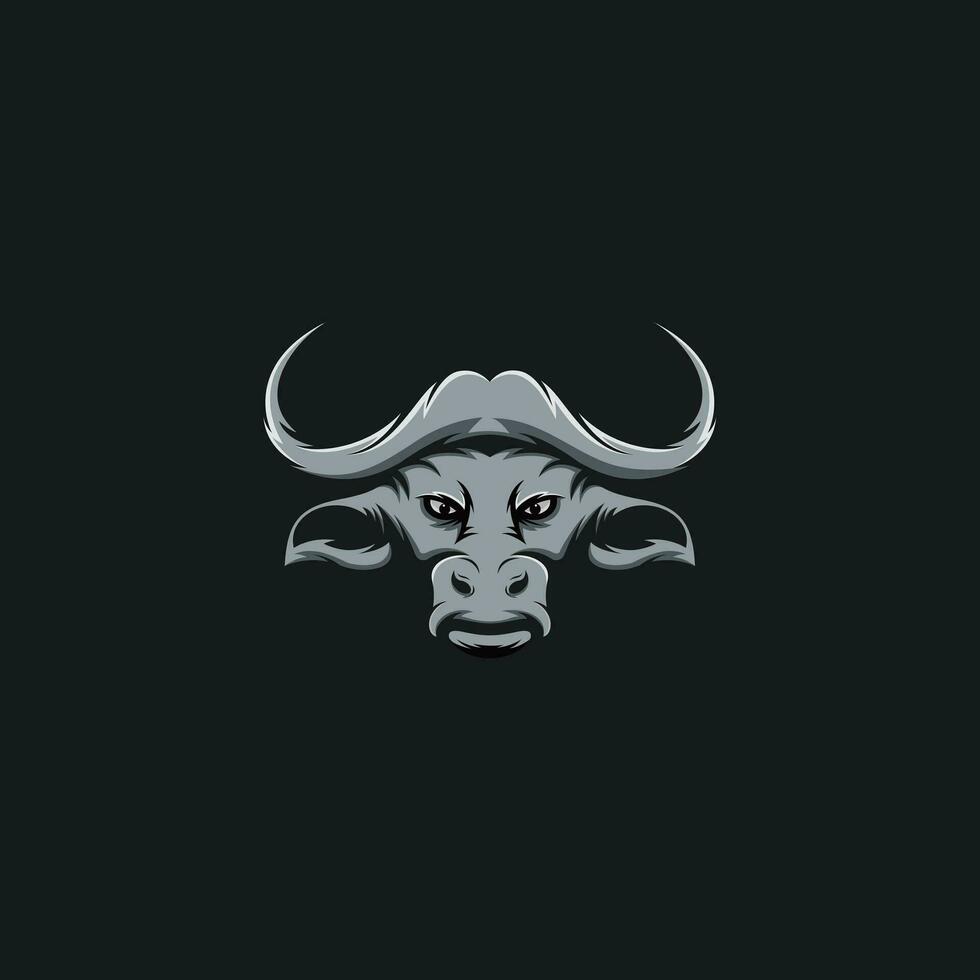 vector buffel hoofd logo ontwerp ilustration